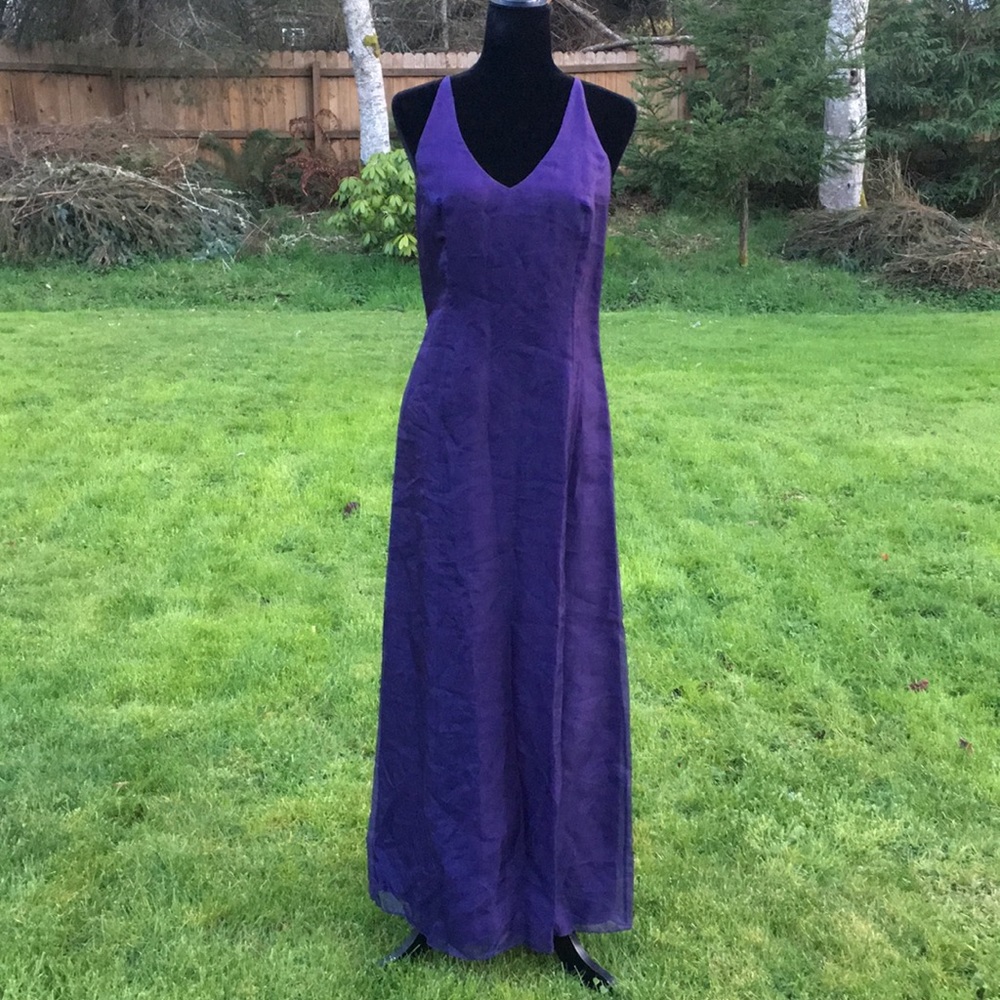Ann Taylor Elegant Floor Length Silk Dress